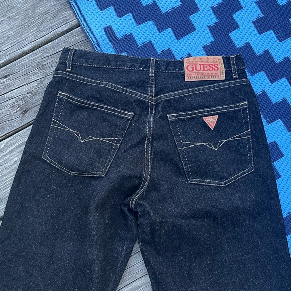 NWOT Vintage Look Y2K Men’s Guess Black Stonewashed Jeans - Picture 3 of 3